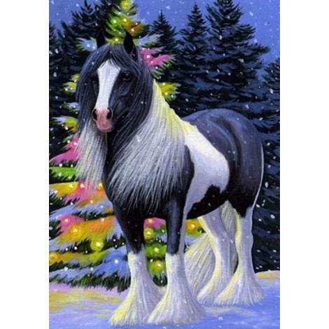 Horses Black And White Diamond Painting Kit