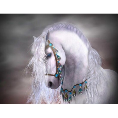 Horse White Night Diamond Painting Kit