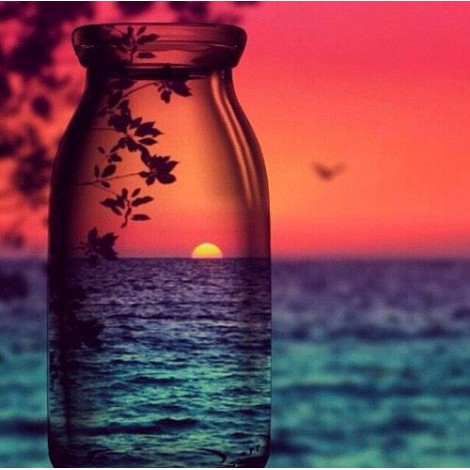 Landscape In The Bottle Diamond Painting Kit