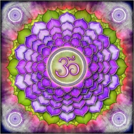 Mandala Purple And Green Diamond Painting Kit