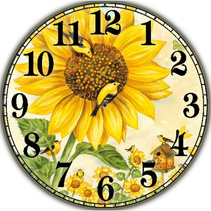 Clock Flowers Diamon...
