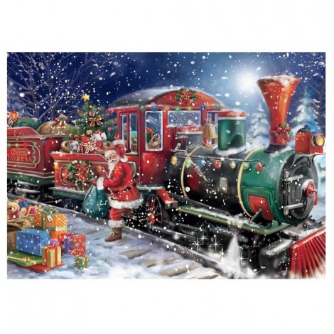 Christmas Santa Claus Train Diamond Painting Kit