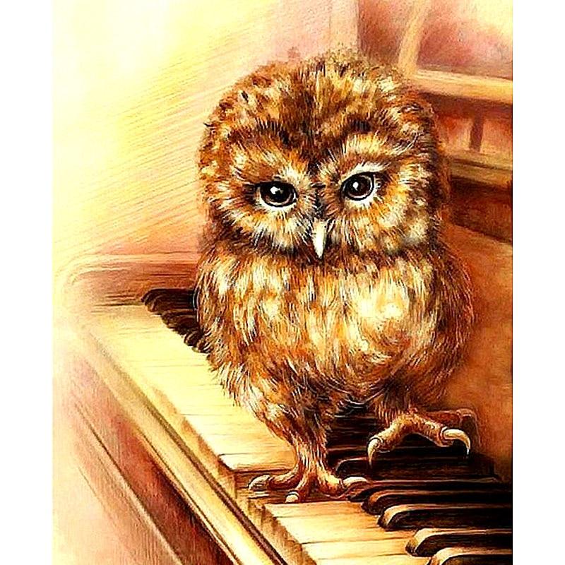 Owl Playing Piano Di...