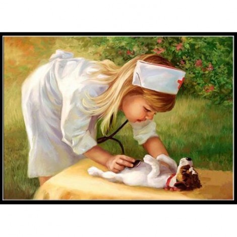 Nurse And Dog Diamond Painting Kit