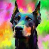Raimbow Doberman Diamond Painting Kit