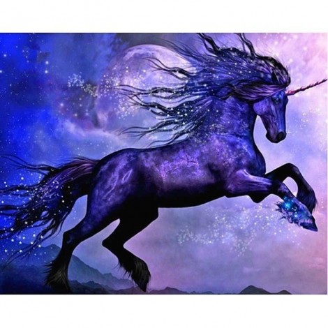 Purple Unicorn Diamond Painting Kit