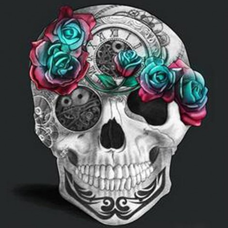 Skull And Rose Diamond Painting Kit