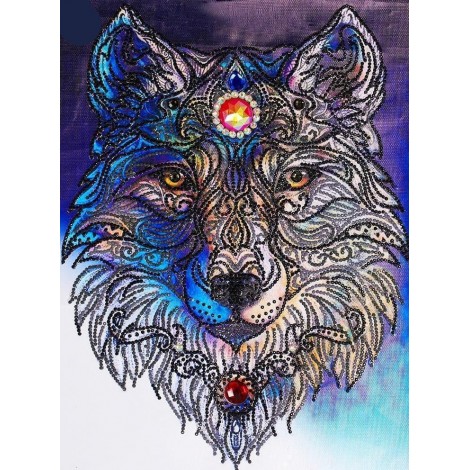 Special Shaped Animal Wolf Diamond Painting Kit