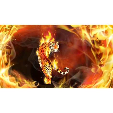 Tiger Fire Diamond Painting Kit
