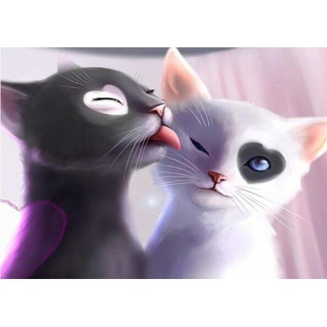 Cats Love Hearts Diamond Painting Kit