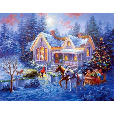 Cabin Christmas Diamond Painting Kit