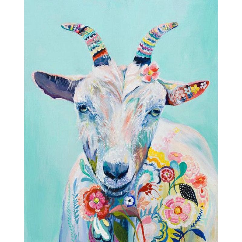 Watercolor Goat Diam...